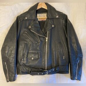 Vintage leather biker jacket